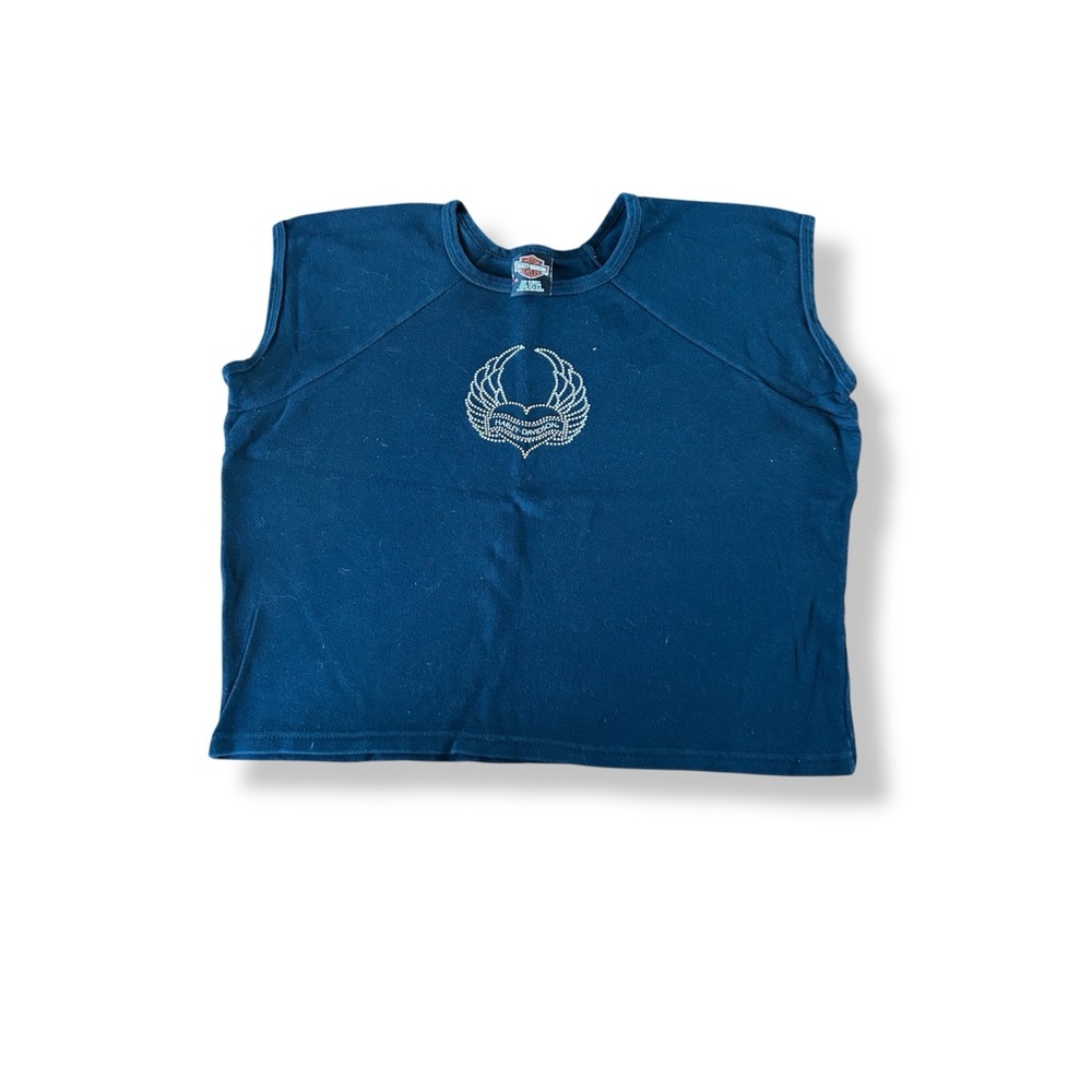 [Harley Davidson] Cropped Embellished Tee